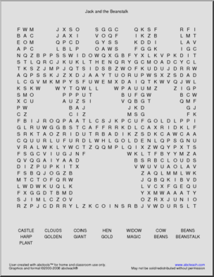Word Search: Jack and the Beanstalk