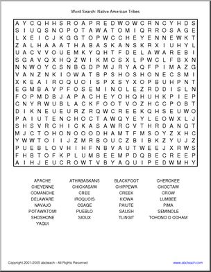 Word Search: Native American Tribes