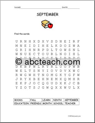 Word Search: September