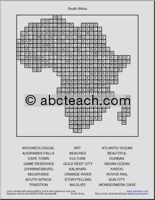 Word Search: South Africa