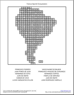 Word Search: Spanish Conquistadors
