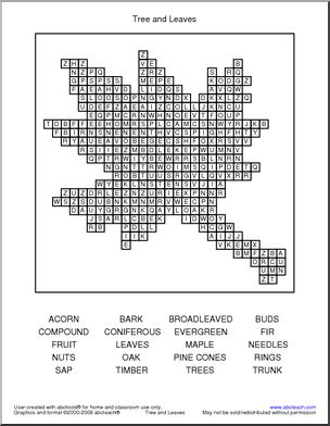 Word Search: Tree and Leaves