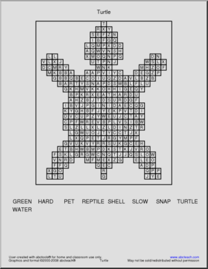 Word Search: Turtle (easy)