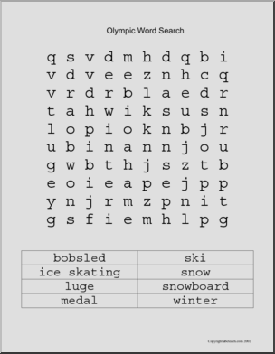 Word Search: Winter Olympics