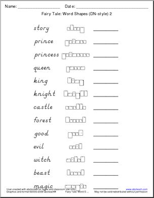 Fairy Tale Words (DN-style) 2 Word Shape