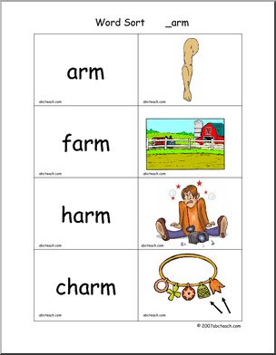 -arm Words’ Word Sort Center