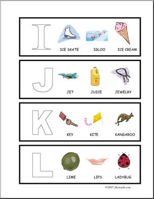 Word Strips with Pictures: Alphabet