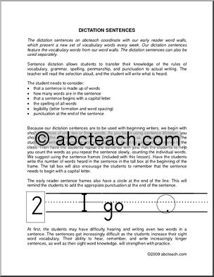 abcteach Early Writer Dictation Sentences – how to (primary)