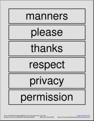 Word Wall: Manners