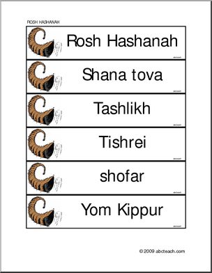 Word Wall: Rosh Hashanah
