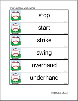 Word Wall: Action Words in Sports – Baseball