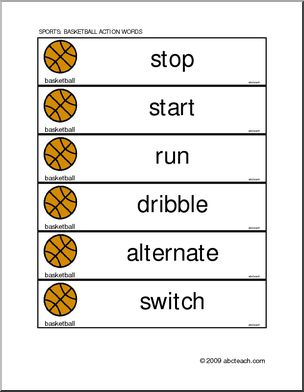 Word Wall: Action Words in Sports – Basketball