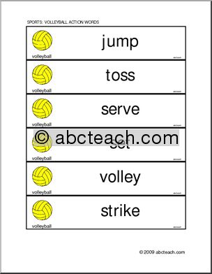 Word Wall: Action Words in Sports – Volleyball