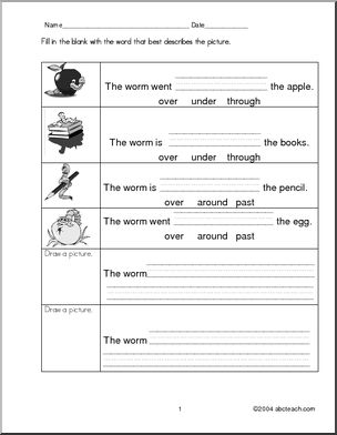 Prepositions: Worm theme (primary)