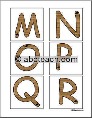 Worms (upper case M-X ) Alphabet Cards