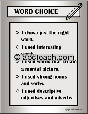 Writing Traits: Posters/Anchor Chart Packet (grades 3-5) (b&w)