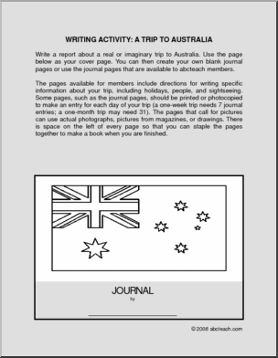 A Trip to Australia (elem/upper elem) – cover only’ Writing Activity