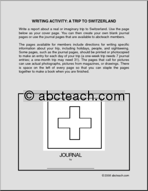 A Trip to Switzerland (elem/upper elem) – cover only’ Writing Activity
