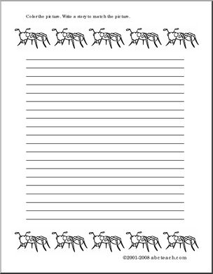 Writing Paper: Ants (elem/upper elem)