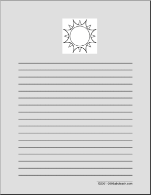 Writing Paper: Sunshine (elementary)