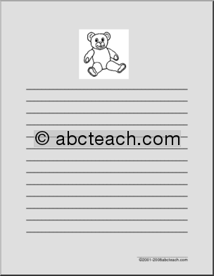 Writing Paper: Teddy Bear (Primary)