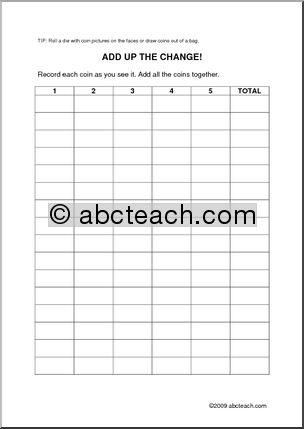 Add Up the Change! Worksheet