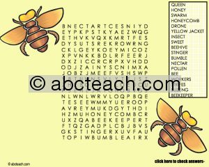 Interactive: Flipchart: Word Search: Bees