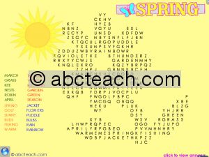 Interactive: Flipchart: Word Search: Spring Flower
