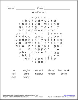 Counseling: Word Search Face Shape (primary)