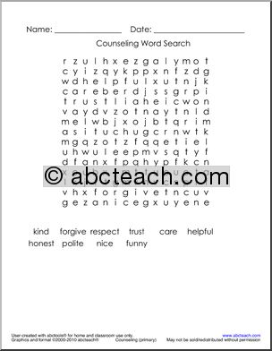 Counseling: Word Search (primary)