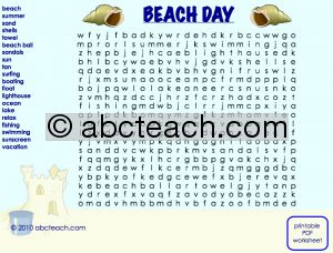 Interactive: Notebook: Word search- Beach (hard)