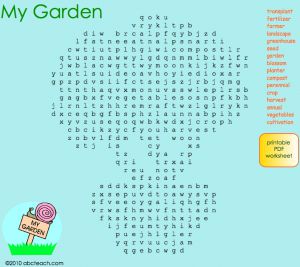 Interactive: Notebook: Science: Garden–Word Search
