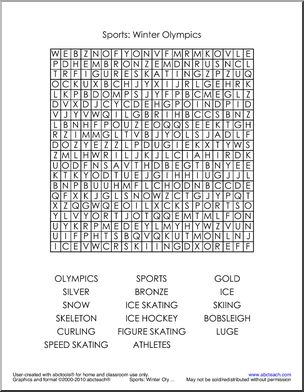 Word Search: Olympics: Winter Sports