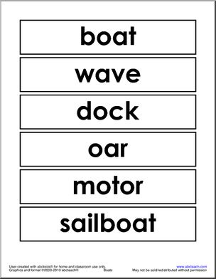 Word Wall: Boat/Sailing Theme (primary)