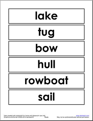 Word Wall: Boat/Sailing Theme (primary) – Abcteach