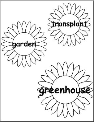 Word Wall: Garden Words on Flowers (hard) (k-1/elem)