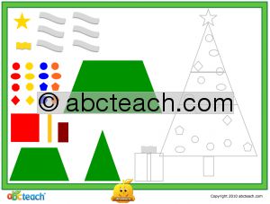 Interactive: Notebook: Math/General: Shape Puzzle Activities: Game–Christmas Tree