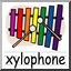 Clip Art: Basic Words: Xylophone Color (poster)