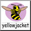 Clip Art: Basic Words: Yellowjacket Color (poster)