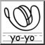 Clip art: Basic Words: Yo-yo B&W (poster)