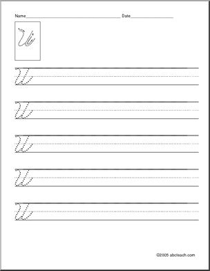 Handwriting Practice: Cursive Letters N-Z (ZB-Style Font) – Abcteach