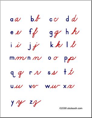 Chart: Lowercase Alphabet (ZB-Style Font)