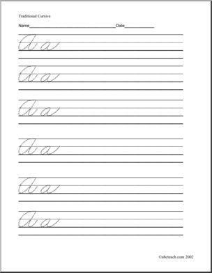 Handwriting Practice: Aa-Zz Cursive | ZB-Style Font Practice Worksheet|