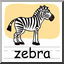 Clip Art: Basic Words: Zebra Color (poster)