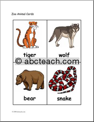 Flashcards: Zoo (color)